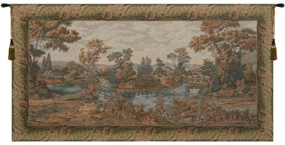 Swan in the Lake Italian Wall Tapestry Hanging, Tapestries, Woven, tapestries, tapestrys, hangings, and, the, Renaissance, rennaisance, rennaissance, renaisance, renassance, renaissanse