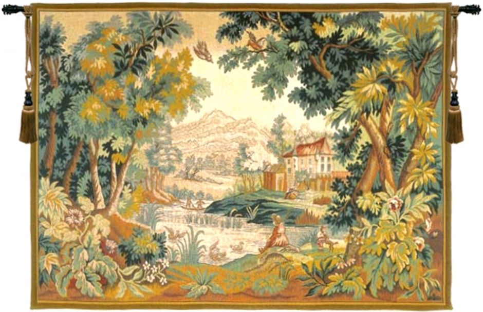South of France Landscape French Wall Tapestry W-3547, 30-39Inchestall, 36H, 50-59Inchestall, 50-59Incheswide, 50H, 54W, 70-79Incheswide, 72W, Border, Brown, Du, France, French, Green, Horizontal, Landscape, Lauragais, Paysage, Tapestry, Verdure, Wall, Frenchwoven, Europeanwoven, tapestries, tapestrys, hangings, and, the, pansu