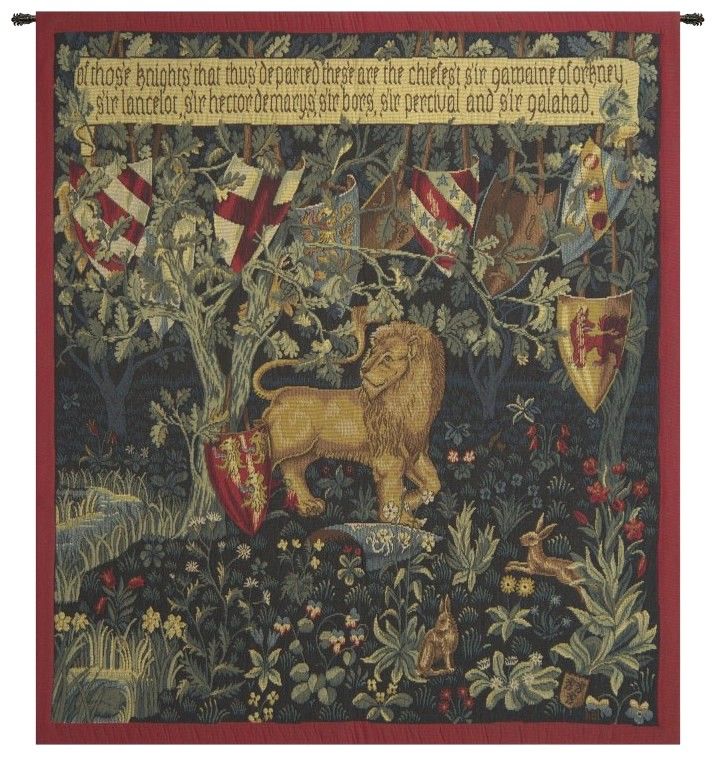 Heraldic Lion French Wall Tapestry W-3553, 10-29Incheswide, 28W, 30-39Inchestall, 36H, 40-49Incheswide, 40W, 50-59Inchestall, 50H, Arms, Blue, Border, Brown, Coat, French, Green, Group, Heraldic, Lion, Of, Red, Tapestry, Vertical, Wall, White, Frenchwoven, Europeanwoven, tapestries, tapestrys, hangings, and, the, wool, Renaissance, rennaisance, rennaissance, renaisance, renassance, renaissanse, pansu