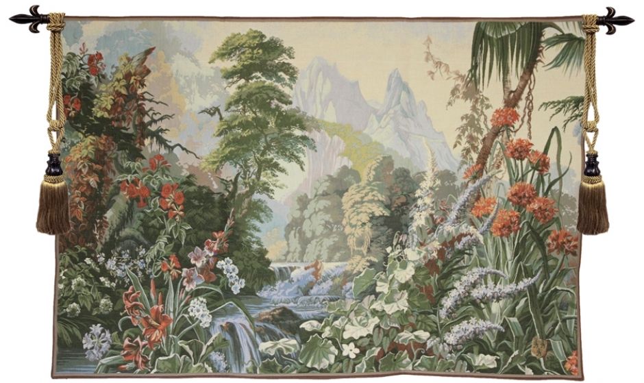 Garden of Eden Large French Wall Tapestry W-3571, 100-200Incheswide, 118W, 30-39Inchestall, 35H, 50-59Inchestall, 50-59Incheswide, 50H, 58W, 70-79Inchestall, 70H, 80-99Inchestall, 80-99Incheswide, 90W, 94H, Agapanthes, Amaryllis, Ashley, Big, Biggest, Blue, Delices, Des, Eden, Enormous, Floral, Flowers, Forest, French, Garden, Green, Group, Horizontal, Huge, Jardin, Large, Largest, Of, Palm, Really, Tapestry, Trees, Tropical, Wall, Waterfall, Frenchwoven, Europeanwoven, tapestries, tapestrys, hangings, and, the