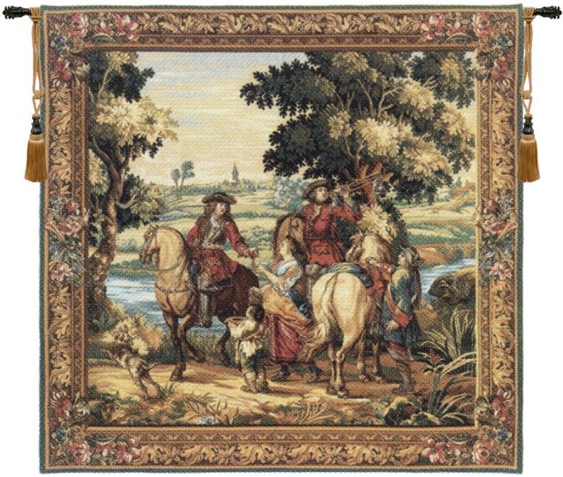 Kings Pipers Square French Wall Tapestry W-3573, 40-49Inchestall, 40-49Incheswide, 48H, 48W, Art, Brown, Center, Cotton, Du, Europe, European, French, Grande, Hanging, Large, Les, Medieval, Of, Old, Olde, Panel, Pink, Red, Roi, Sonneurs, Square, Tapastry, Tapestries, Tapestry, Tapistry, Vintage, Wall, World, Woven, Frenchwoven, Europeanwoven, king, louis, xiv, tapestries, tapestrys, hangings, and, the, Renaissance, rennaisance, rennaissance, renaisance, renassance, renaissanse