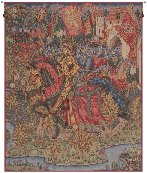 King Arthur French Wall Tapestry W-3586, 10-29Incheswide, 28W, 30-39Inchestall, 35H, 40-49Incheswide, 42W, 50-59Inchestall, 50-59Incheswide, 50H, 54W, 70-79Inchestall, 70H, Arthur, Blue, Camelot, French, Gold, Green, King, Mixed, Red, Tapestry, Vertical, Wall, Frenchwoven, Europeanwoven, tapestries, tapestrys, hangings, and, the, Renaissance, rennaisance, rennaissance, renaisance, renassance, renaissanse