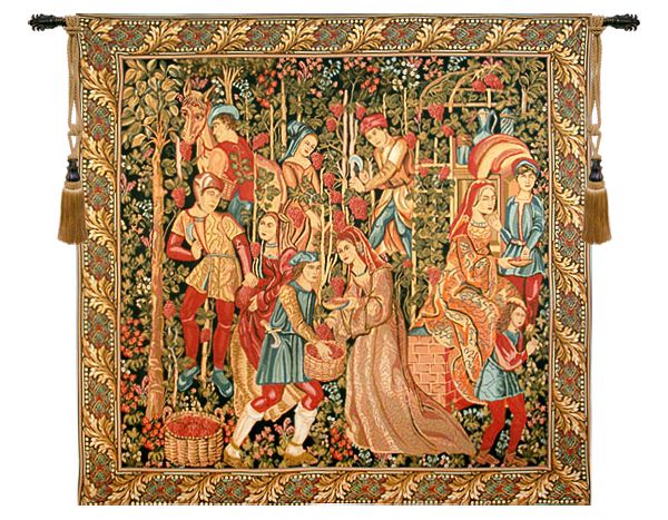 Vendanges Right Panel Wall Tapestry Hanging, Tapestries, Woven, tapestries, tapestrys, hangings, and, the, Renaissance, rennaisance, rennaissance, renaisance, renassance, renaissanse