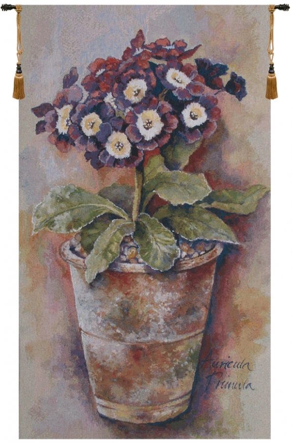 Primula Belgian Wall Tapestry W-3924, 10-29Inchestall, 10-29Incheswide, 17W, 24W, 28H, 30-39Inchestall, 30-39Incheswide, 34W, 38H, 40-49Incheswide, 44W, 50-59Inchestall, 57H, 70-79Inchestall, 72H, Belgian, Green, Plant, Primula, Red, Tapestry, Vertical, Wall, White, Belgianwoven, Europeanwoven, tapestries, tapestrys, hangings, and, the