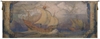 Caravelle Belgian Wall Tapestry W-3943, 10-29Inchestall, Ashley, 24H, 50-59Incheswide, 56W, Belgian, Blue, Caravelle, Horizontal, Orange, Ships, Tapestry, Wall, White, Belgianwoven, Europeanwoven, tapestries, tapestrys, hangings, and, the