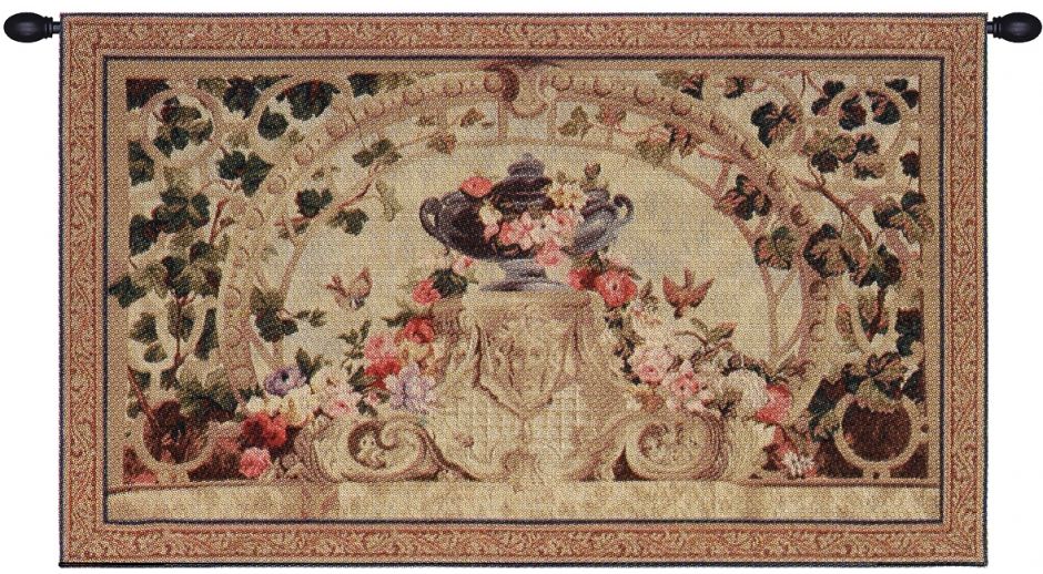Beauvais Green Leaves French Wall Tapestry still, life