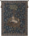 Licorne Captive Blue French Wall Tapestry - W-493-34