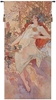 Nouveau Autumn Belgian Wall Tapestry W-5336, 10-29Incheswide, 25W, 50-59Inchestall, 50H, Autumn, Belgian, Mucha, Orange, Pink, Tapestry, Vertical, Wall, White, Belgianwoven, Europeanwoven, tapestries, tapestrys, hangings, and, the