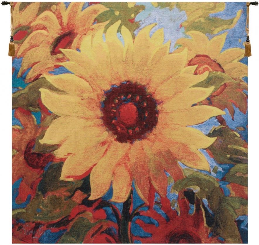 Spellbound - Simon Bull Belgian Wall Tapestry W-5341, -, 10-29Inchestall, 10-29Incheswide, 21H, 21W, 30-39Inchestall, 30-39Incheswide, 37H, 37W, Belgian, Bull, Floral, Flowers, Red, Simon, Spellbound, Square, Tapestry, Wall, Yellow, Belgianwoven, Europeanwoven, tapestries, tapestrys, hangings, and, the, wool