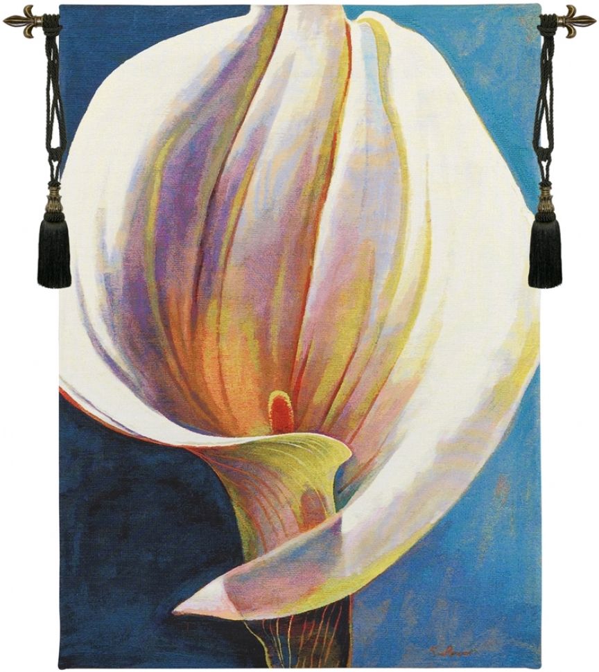 Just The Way You Are - Simon Bull Belgian Wall Tapestry W-5344, -, 30-39Incheswide, 37W, 50-59Inchestall, 51H, Are, Belgian, Blue, Bold, Bull, Floral, Flowers, Just, Light, Simon, Tapestry, The, Vertical, Wall, Way, White, Yellow, You, Belgianwoven, Europeanwoven, tapestries, tapestrys, hangings, and, the, wool