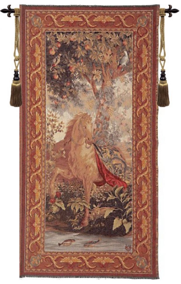Le Point Deau Cheval French Wall Tapestry horses