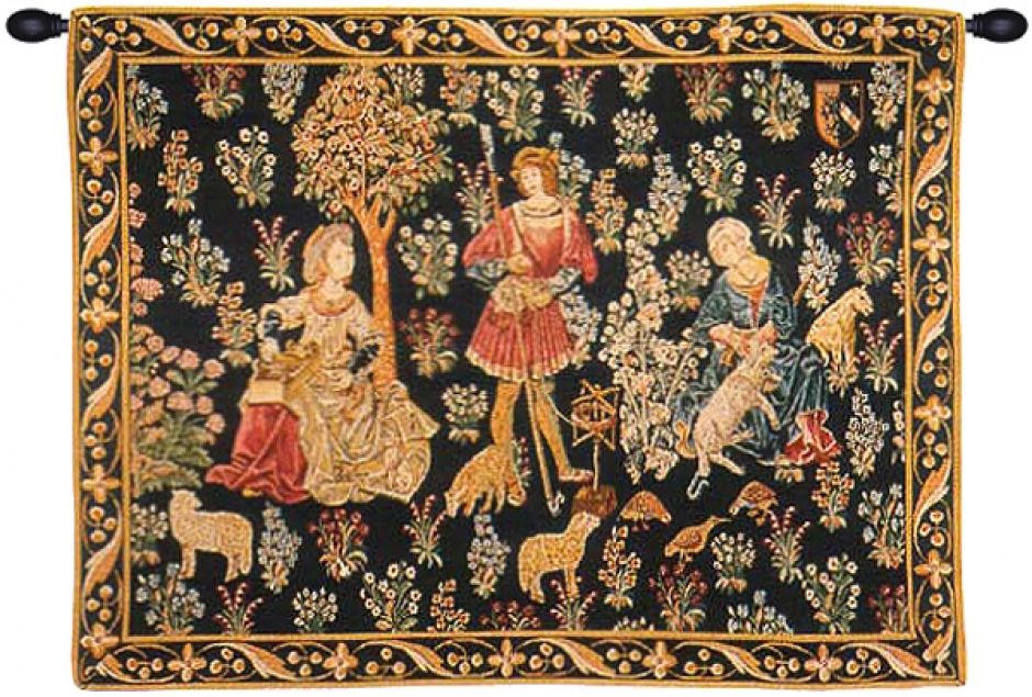 Travail de la Laine French Wall Tapestry mille, fleurs, fluers