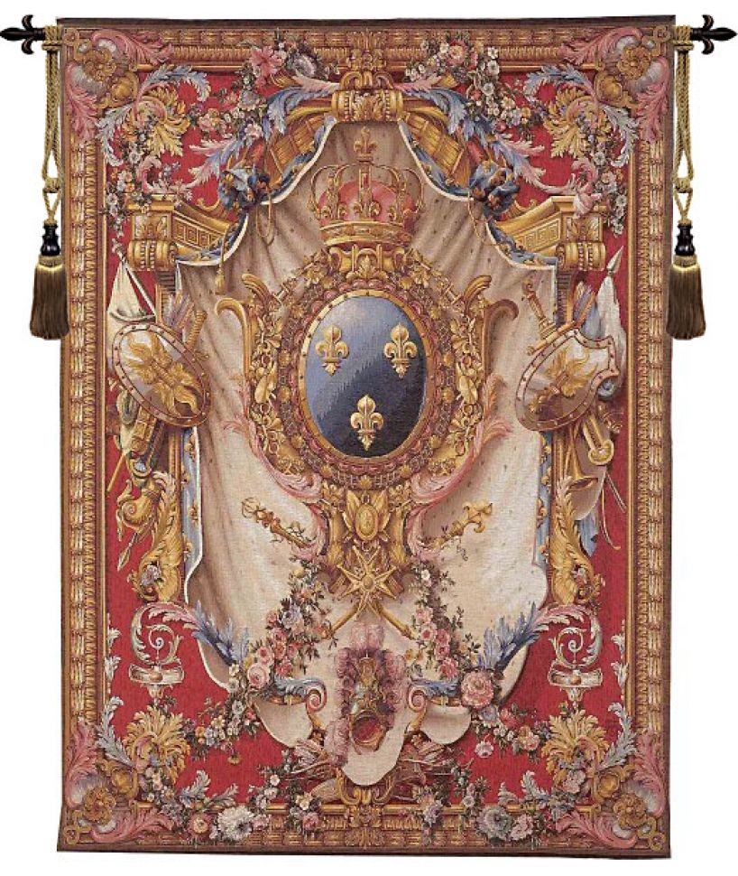 Grandes Armoiries Red French Wall Tapestry red