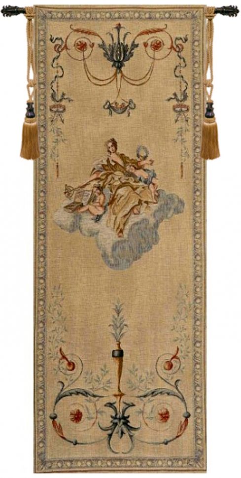 Portiere Gold Lady French Wall Tapestry narrow, panel