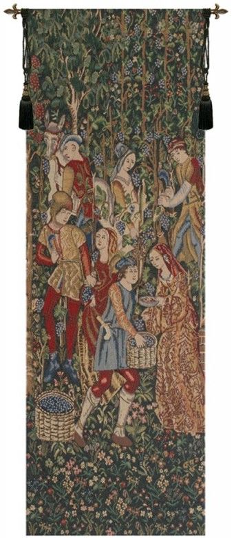 Vendanges Portiere Right Side Belgian Wall Tapestry Hanging, Tapestries, Woven, tapestries, tapestrys, hangings, and, the, Renaissance, rennaisance, rennaissance, renaisance, renassance, renaissanse