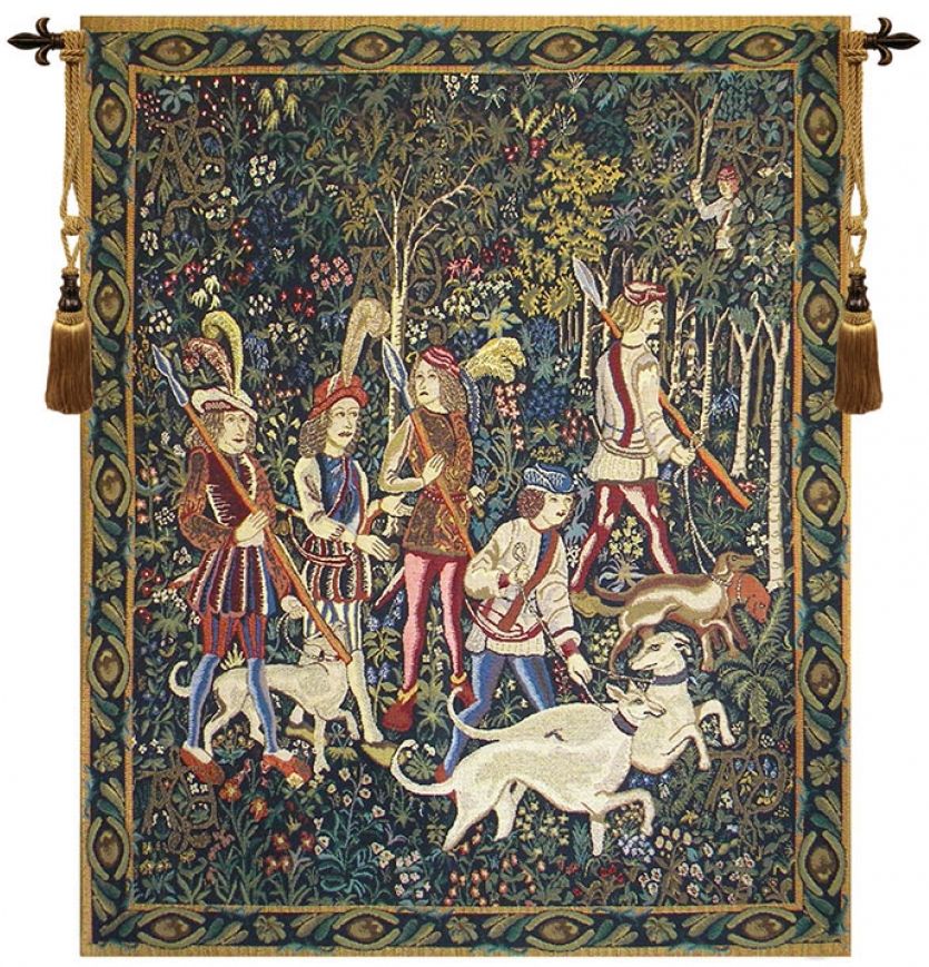 Unicorn Hunt with Border Belgian Wall Tapestry Hanging, Tapestries, Woven, tapestries, tapestrys, hangings, and, the, Renaissance, rennaisance, rennaissance, renaisance, renassance, renaissanse