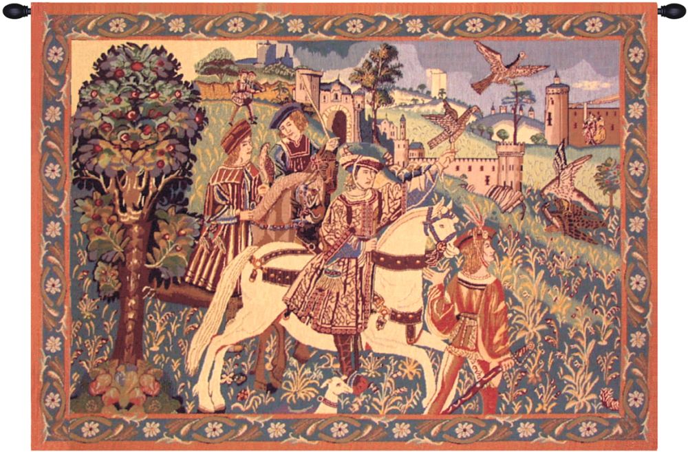 Falcon Hunt II Belgian Wall Tapestry Hanging, Tapestries, Woven, tapestries, tapestrys, hangings, and, the, Renaissance, rennaisance, rennaissance, renaisance, renassance, renaissanse