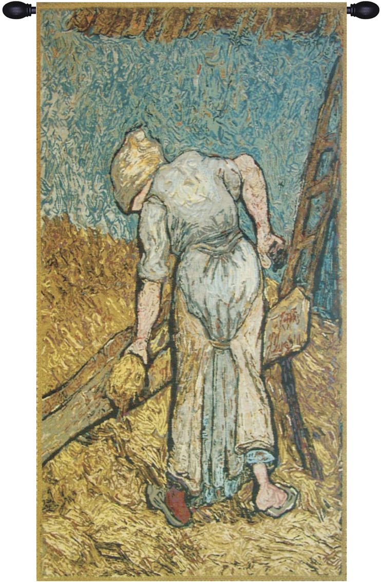 Van Gogh Flax Harvest Belgian Wall Tapestry Hanging, Tapestries, Woven, tapestries, tapestrys, hangings, and, the