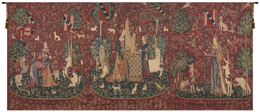 Lady and the Unicorn Series II Belgian Wall Tapestry W-6914, 100-200Incheswide, 157W, 60-69Inchestall, 67H, And, Art, Belgian, Belgium, Big, Biggest, Captivity, Cotton, Enormous, Europe, European, Folklore, Grande, Group, Hanging, Horizontal, Huge, Ii, In, Lady, Large, Largest, Medieval, Of, Old, Olde, Really, Red, Series, Tapastry, Tapestries, Tapestry, Tapistry, The, Unicorn, Wall, Wide, World, Woven, Belgianwoven, Europeanwoven, tapestries, tapestrys, hangings, and, the, Renaissance, rennaisance, rennaissance, renaisance, renassance, renaissanse