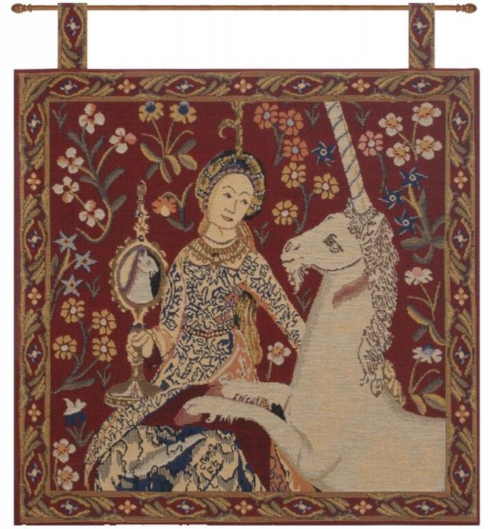 Lady and the Unicorn La Vue with Loops Belgian Wall Tapestry Hanging, Tapestries, Woven, tapestries, tapestrys, hangings, and, the, Renaissance, rennaisance, rennaissance, renaisance, renassance, renaissanse