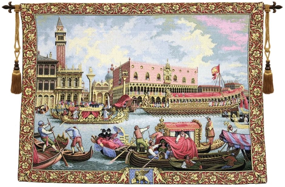 Return of Bucintoro Italian Wall Tapestry Hanging, Tapestries, Woven, tapestries, tapestrys, hangings, and, the