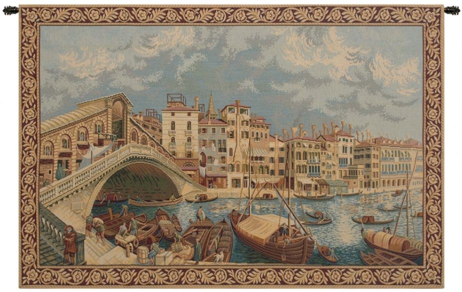 Ponte di Rialto Italian Wall Tapestry Hanging, Tapestries, Woven, tapestries, tapestrys, hangings, and, the