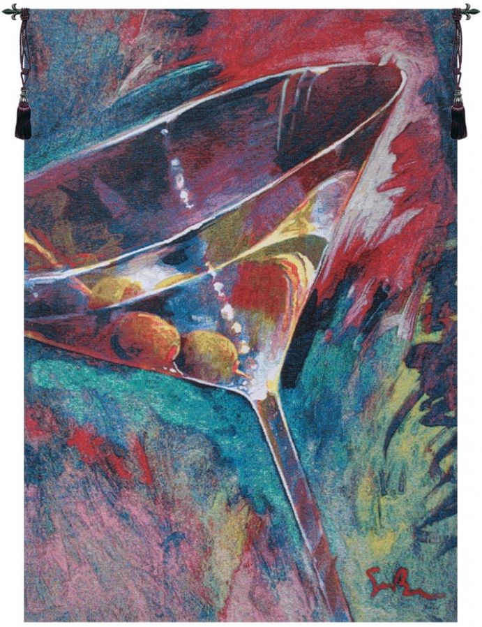 Unforgettable Cocktail Glass Belgian Wall Tapestry Hanging, Tapestries, Woven, simon, bull, tapestries, tapestrys, hangings, and, the W-7067, drink, drinks, alcohol, abstract