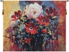 Bouquet - Simon Bull Belgian Wall Tapestry W-7070, -, 10-29Inchestall, 29H, 30-39Incheswide, 37W, Ashley, Belgian, Blue, Bold, Bouquet, Bull, Floral, Flowers, Horizontal, Red, Simon, Tapestry, Wall, Yellow, Belgianwoven, Europeanwoven, tapestries, tapestrys, hangings, and, the