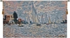Regatta a largenteuil Belgian Wall Tapestry W-7345, 10-29Inchestall, 20H, 30-39Incheswide, 33W, A, Belgian, Blue, Boats, Gray, Horizontal, LArgenteuil, Regatta, Ships, Tapestry, Wall, White, Belgianwoven, Europeanwoven, tapestries, tapestrys, hangings, and, the