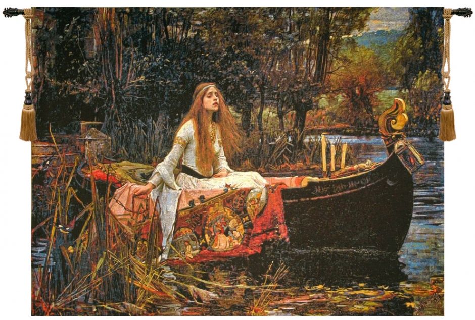 Lady of Shalott Belgian Wall Tapestry W-7348, 10-29Inchestall, 28H, 30-39Inchestall, 30-39Incheswide, 37H, 37W, 50-59Inchestall, 50-59Incheswide, 50W, 57H, 70-79Incheswide, 77W, Belgian, Green, Horizontal, Lady, Of, Orange, Shallot, Shallott, Shalott, Tapestry, Wall, Bestseller, Belgianwoven, Europeanwoven, legend, king, arthur, sir, lancelot, medieval, tapestries, tapestrys, hangings, and, the, wool, Renaissance, rennaisance, rennaissance, renaisance, renassance, renaissanse