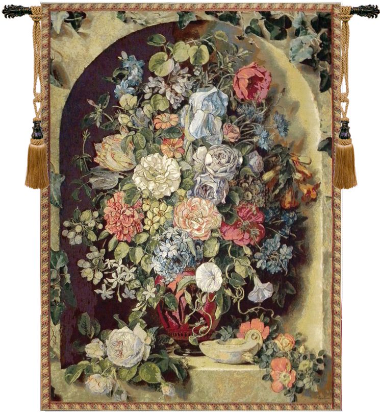 Large Flowers Piece Italian Wall Tapestry Hanging, Tapestries, Woven, tapestries, tapestrys, hangings, and, the