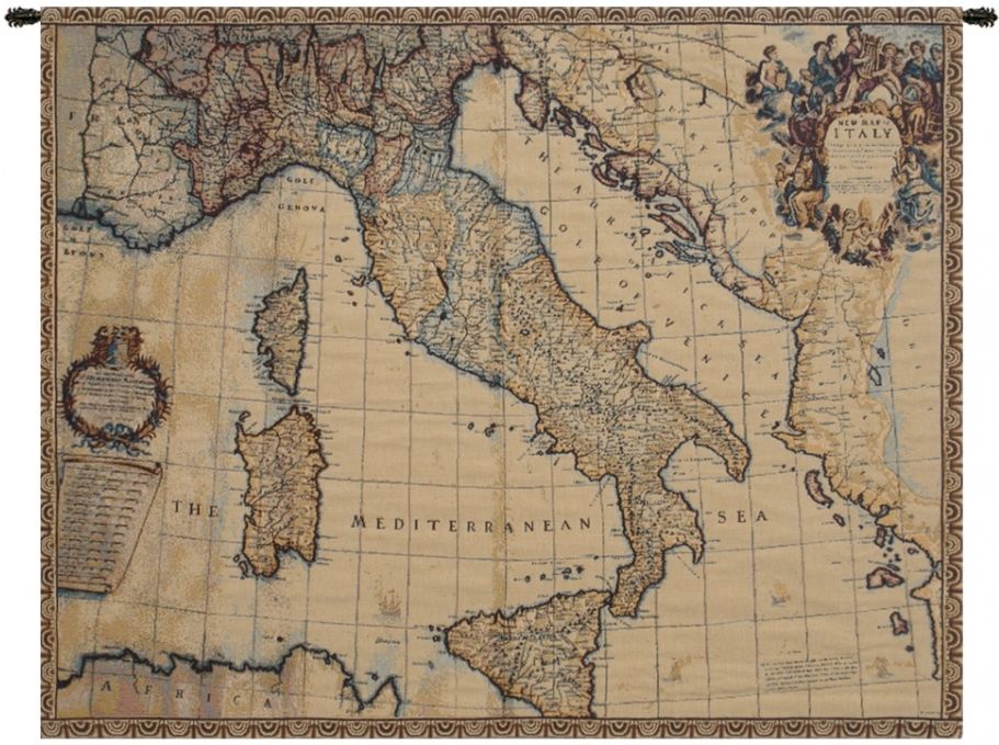 Ancient Map of Italy Italian Wall Tapestry Hanging, Tapestries, Woven, tapestries, tapestrys, hangings, and, the