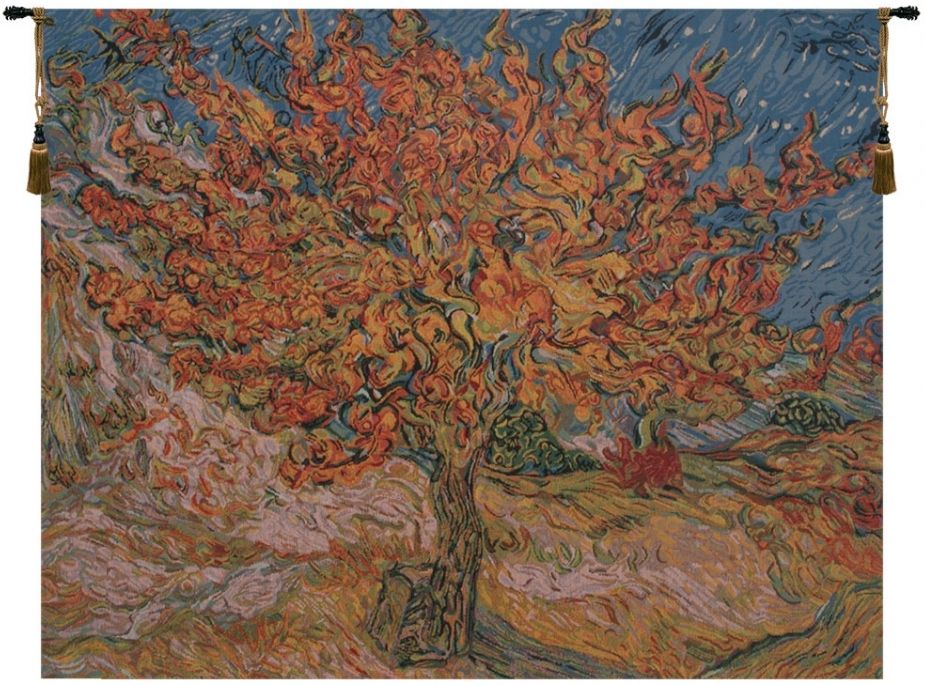 Mulberry Tree Van Gogh Belgian Wall Tapestry Hanging, Tapestries, Woven, tapestries, tapestrys, hangings, and, the