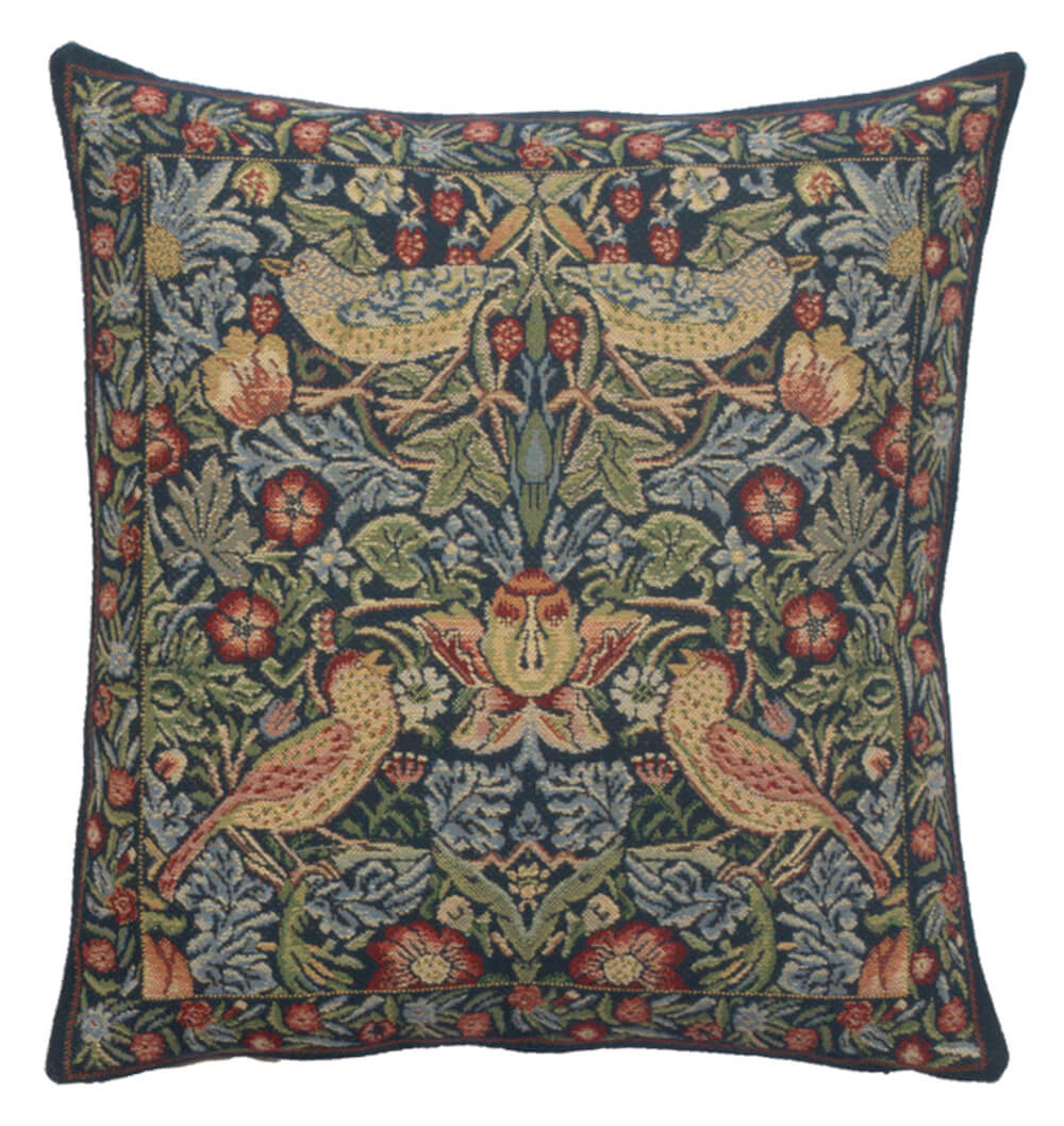 Strawberry Blue Pillow Cover 