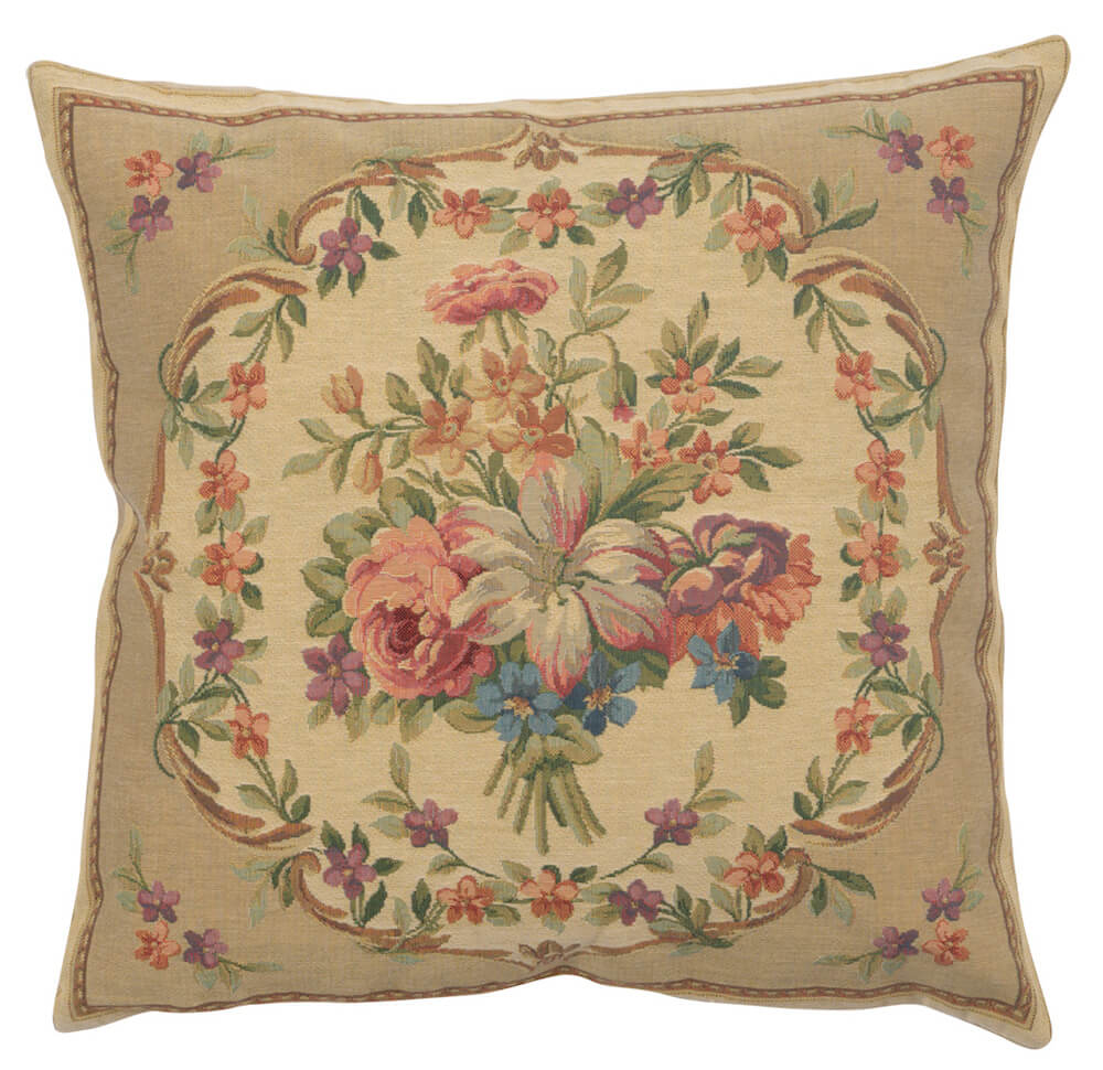 Bouquet Floral Beige European Pillow Cover 