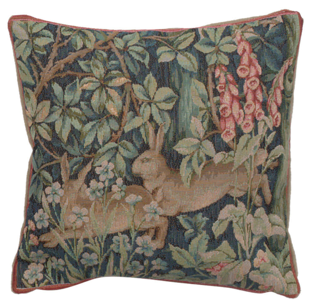 Two Hares In A Forest Small French Pillow Cover 