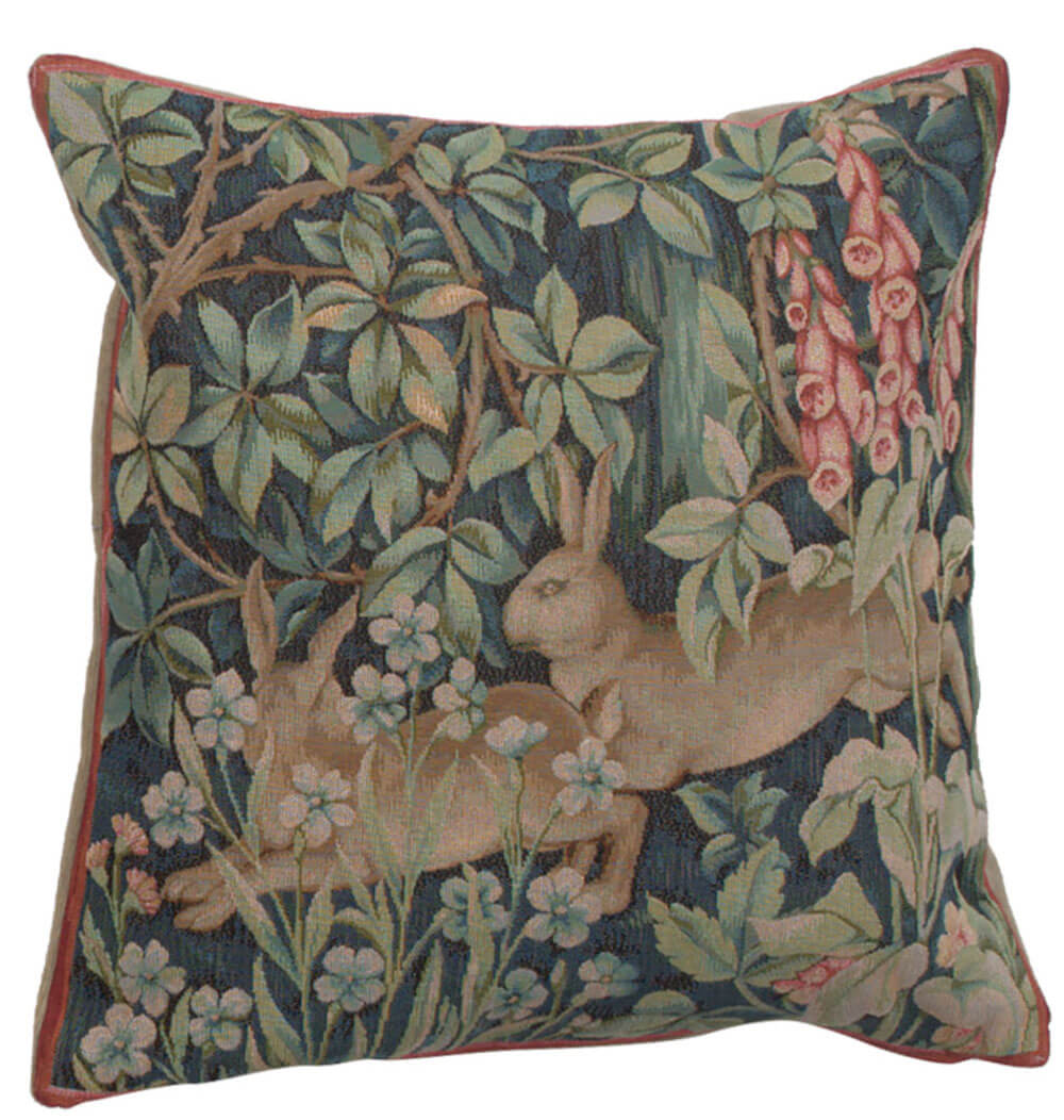 Two Hares In A Forest Large French Pillow Cover 