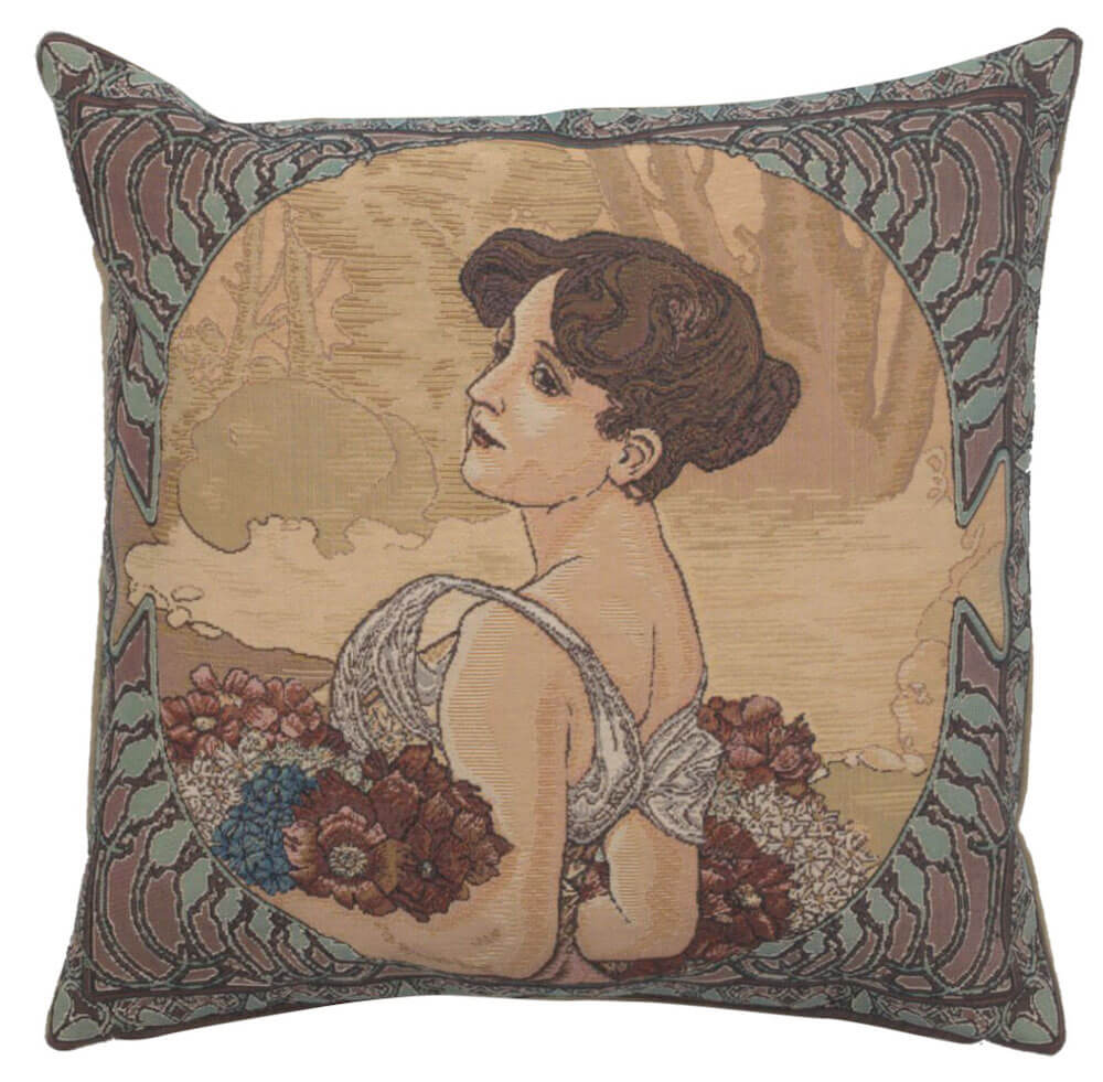 Mucha Summer II Old Style European Pillow Cover 