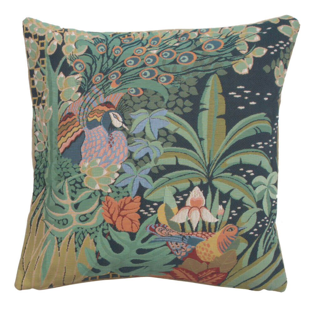 Jungle and Two Birds French Pillow Cover 