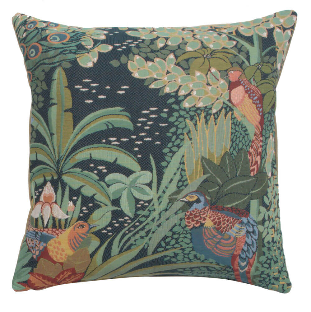 Jungle and Three Birds French Pillow Cover 
