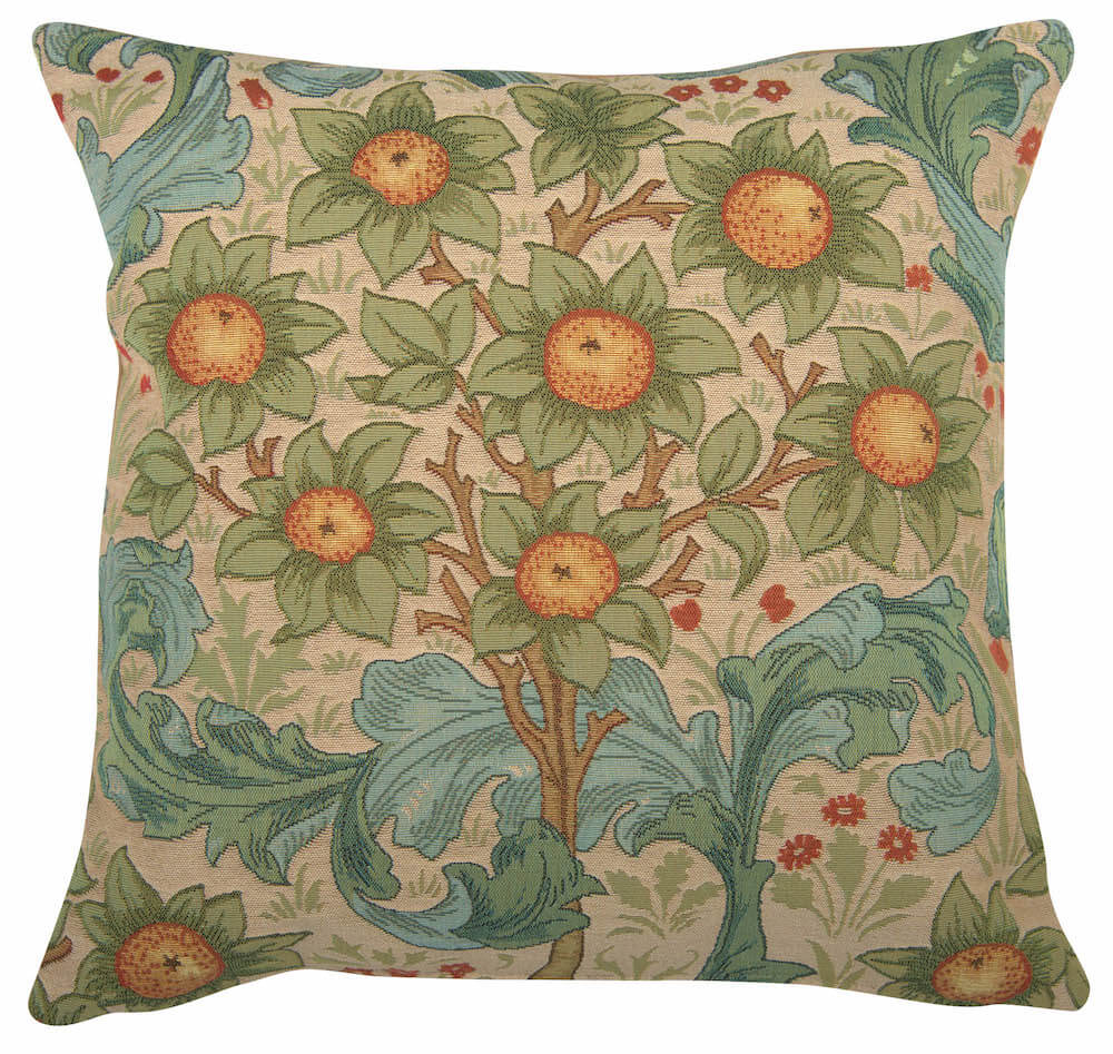 Orange Tree w/Arabesques Light French Pillow Cover 