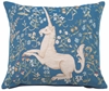 Licorne Fleuri Blue French Pillow Cover 
