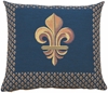 Framed Fleur de Lys Blue French Pillow Cover 