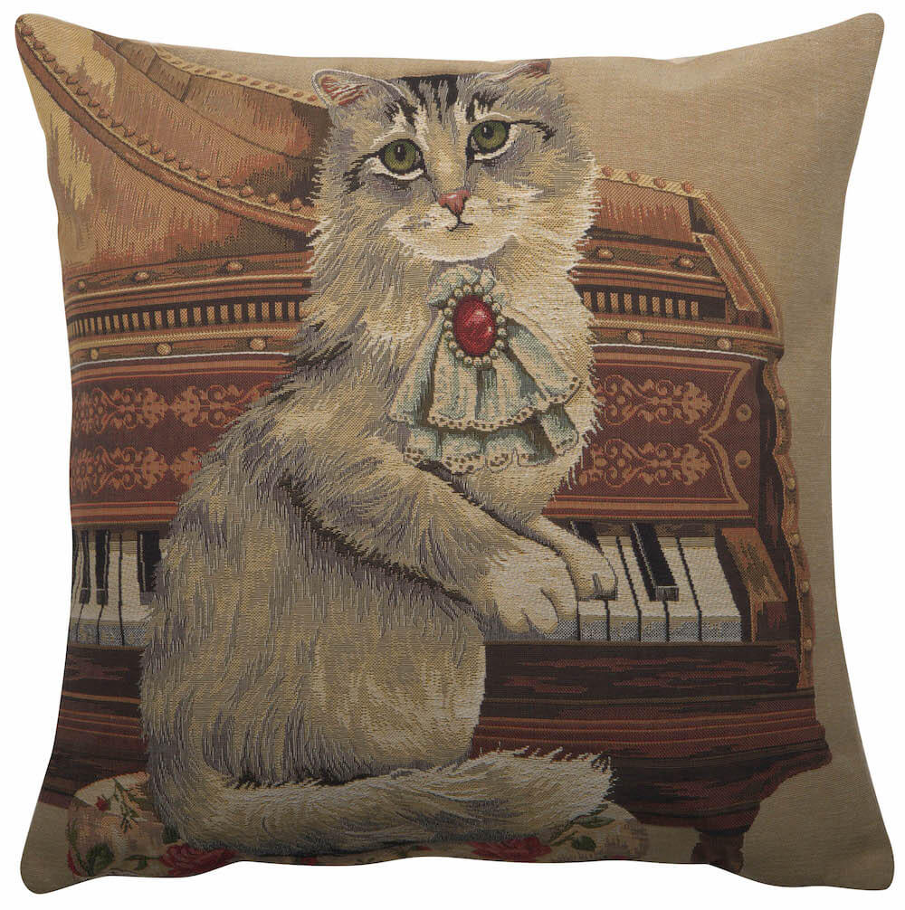 Cat With Piano European Pillow Cover 