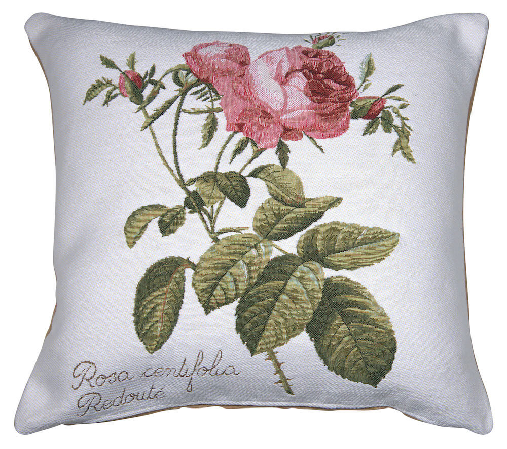Rose On Right White French Pillow Cover 