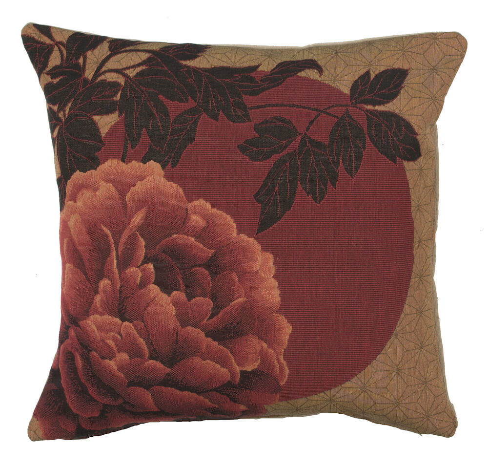 Red Peonies French Pillow Cover 