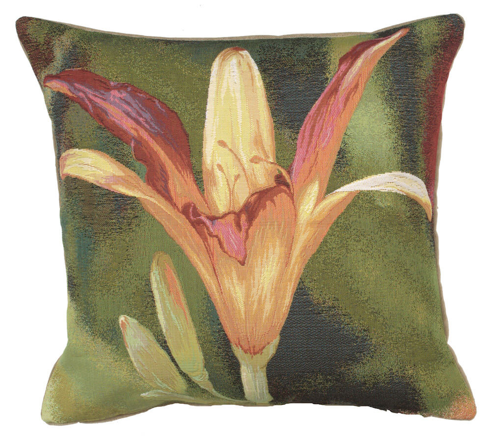 Fleur Orange Fond French Pillow Cover 