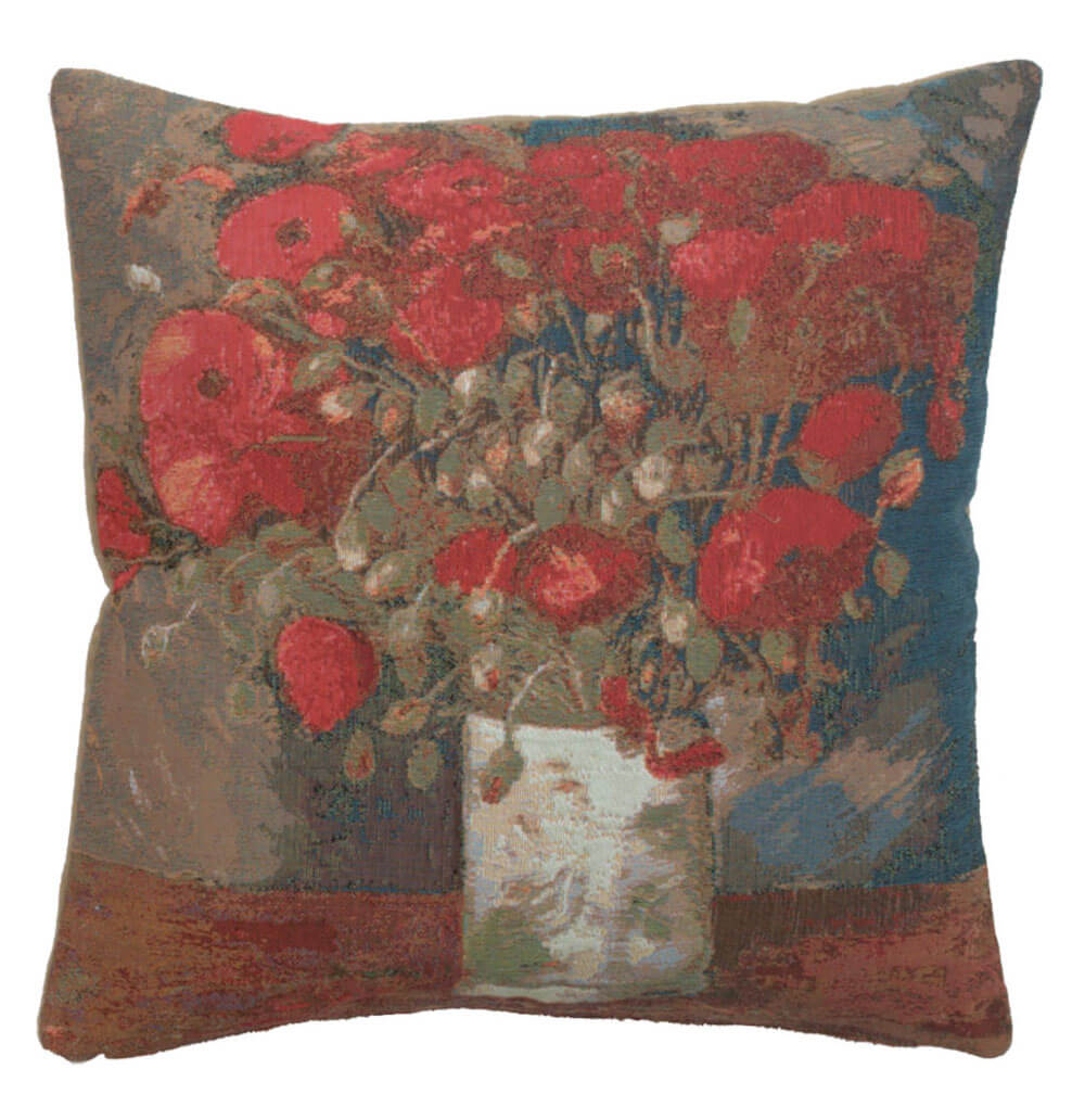 Van Gogh Poppies French Pillow Cover 