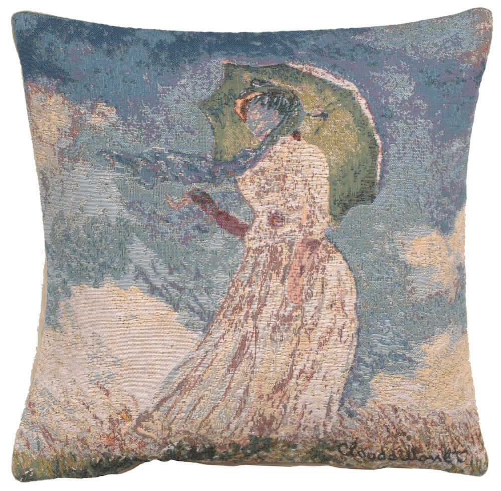Monets Lady with Umbrella European Pillow Cover 