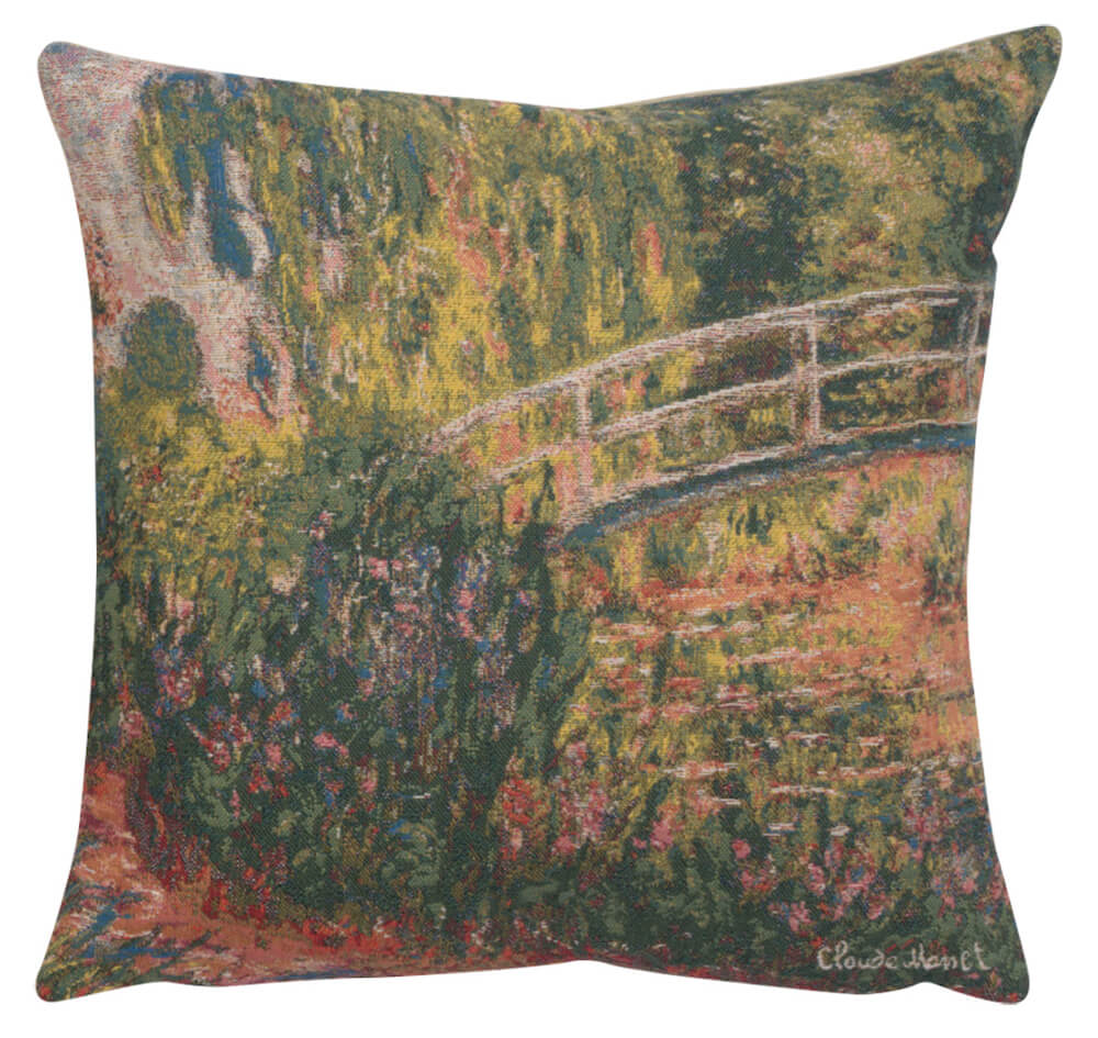 Monets Japanese Bridge European Pillow Cover 